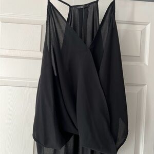 SHEIN Black Draped Tank Top